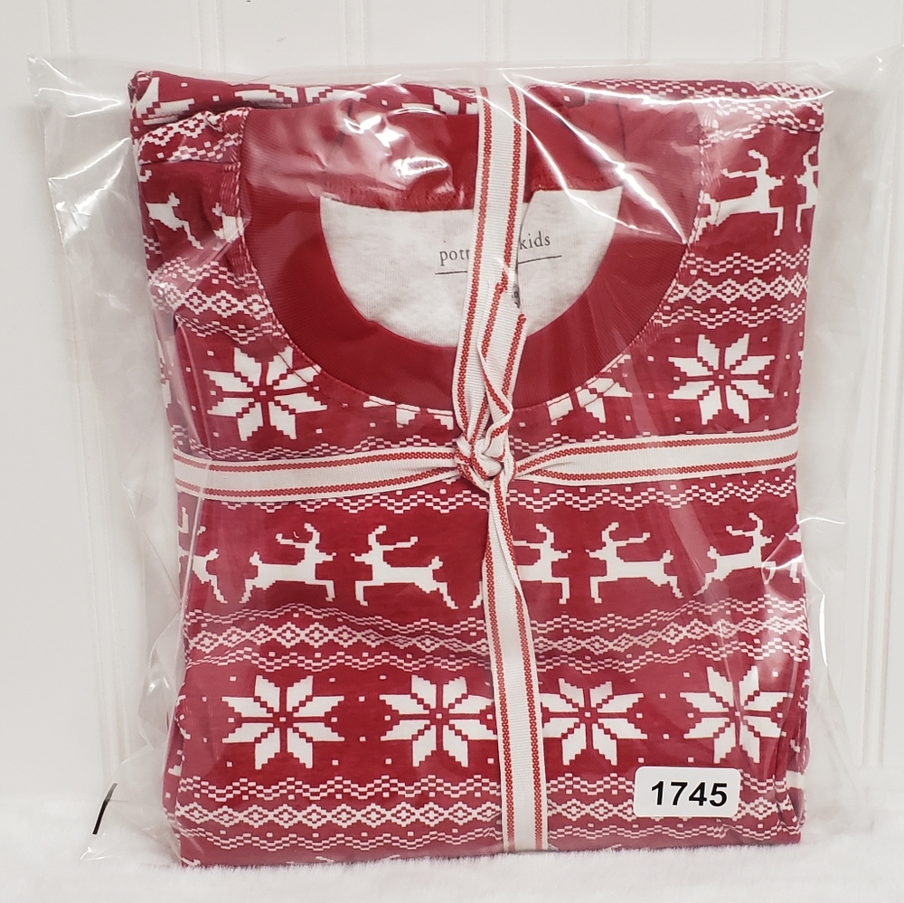 Pottery Barn Kids Classic Fair Isle Organic Adult Christmas Pajamas large